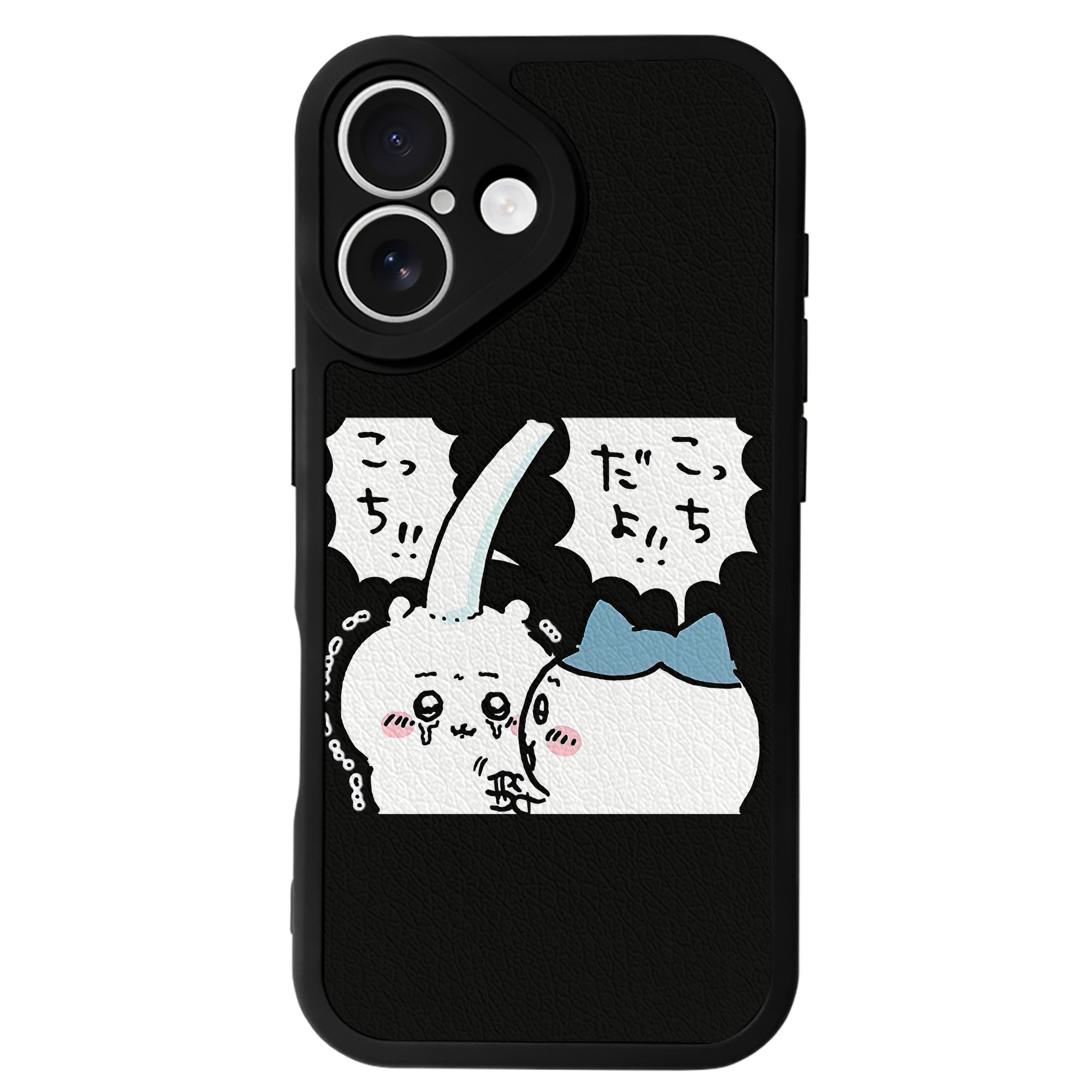 （画像用） ちいかわ ハチワレ Chii-kawa hachiware 【iPhone 16シリーズ対応】シリコンスマホケース（レザー調） 材質：シリコン